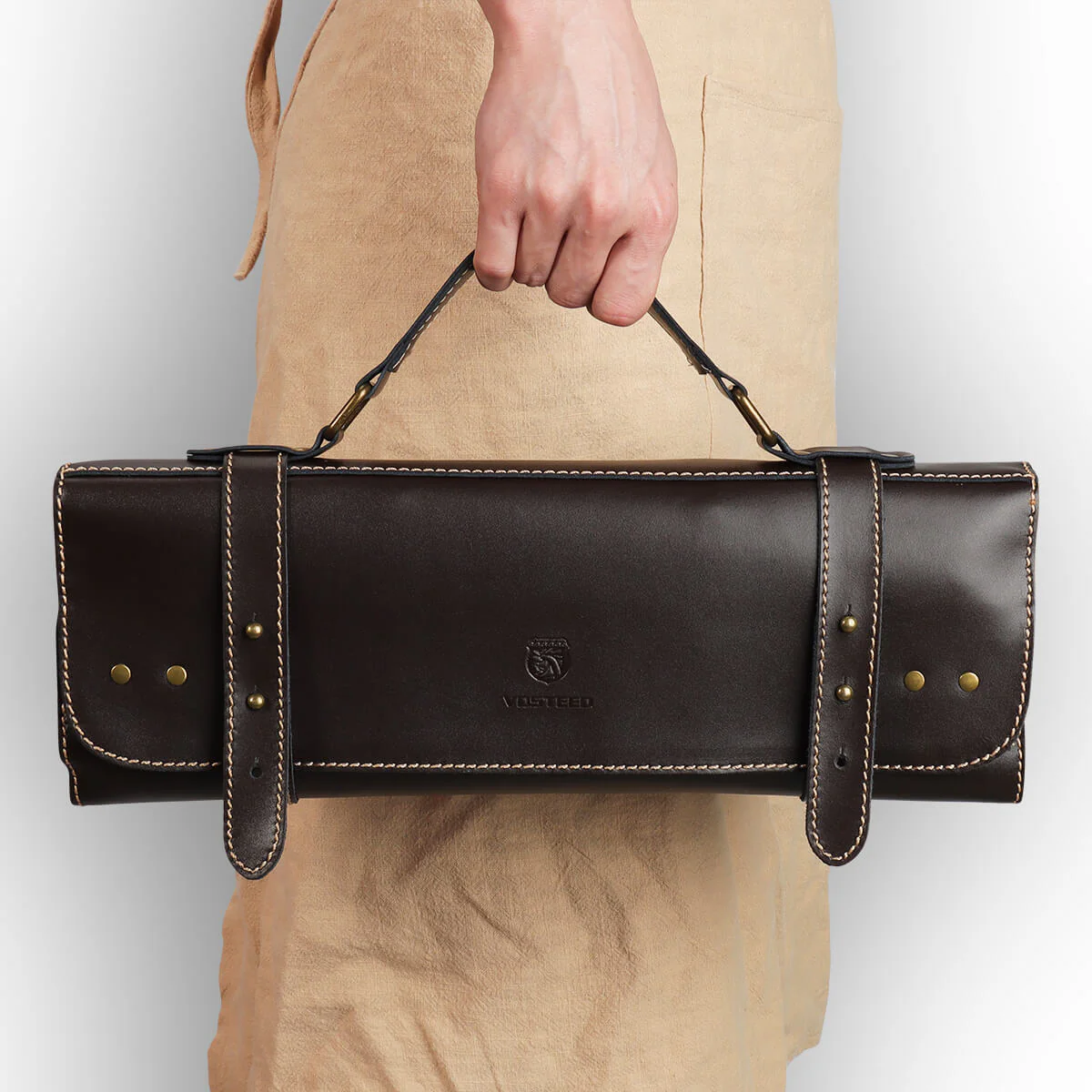 Leather Knife Roll Bag - Image 4