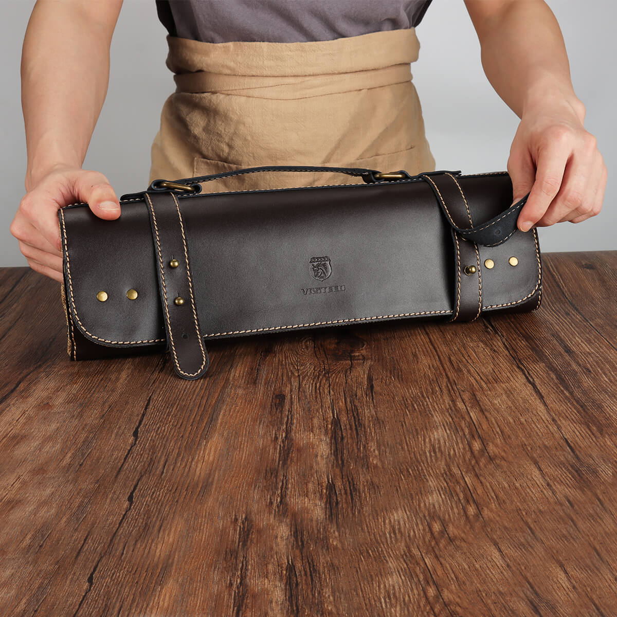 Leather Knife Roll Bag - Image 5