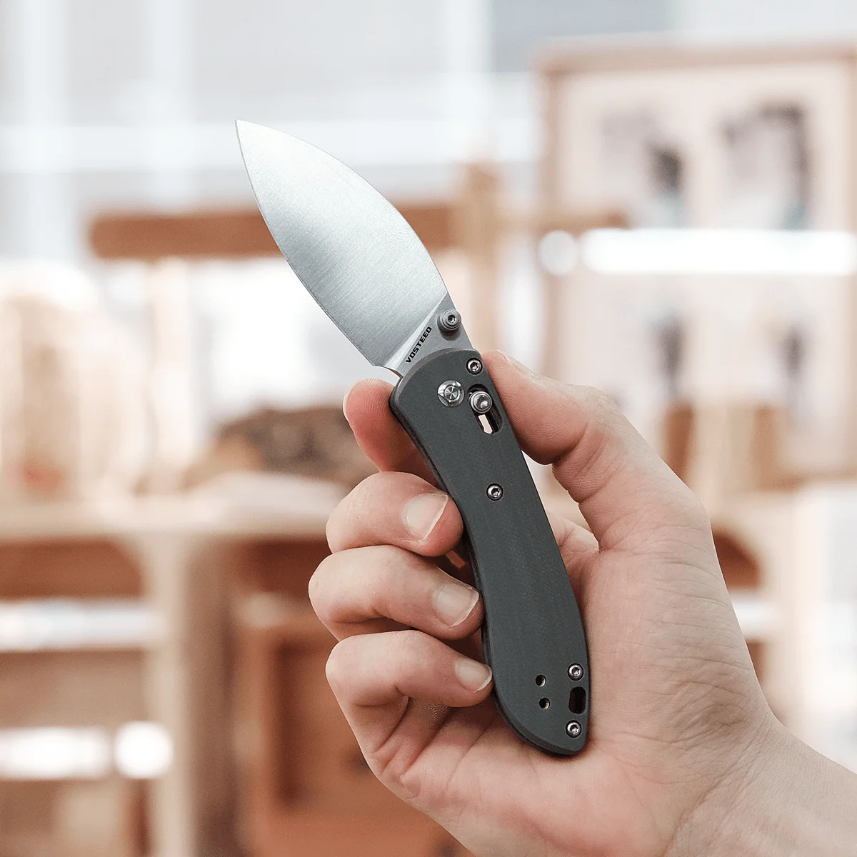 Mini Nightshade - Shilin Cutter - Crossbar Lock Knife (2.6" 14C28N Blade & G10 Handle) - A0206 - Image 6