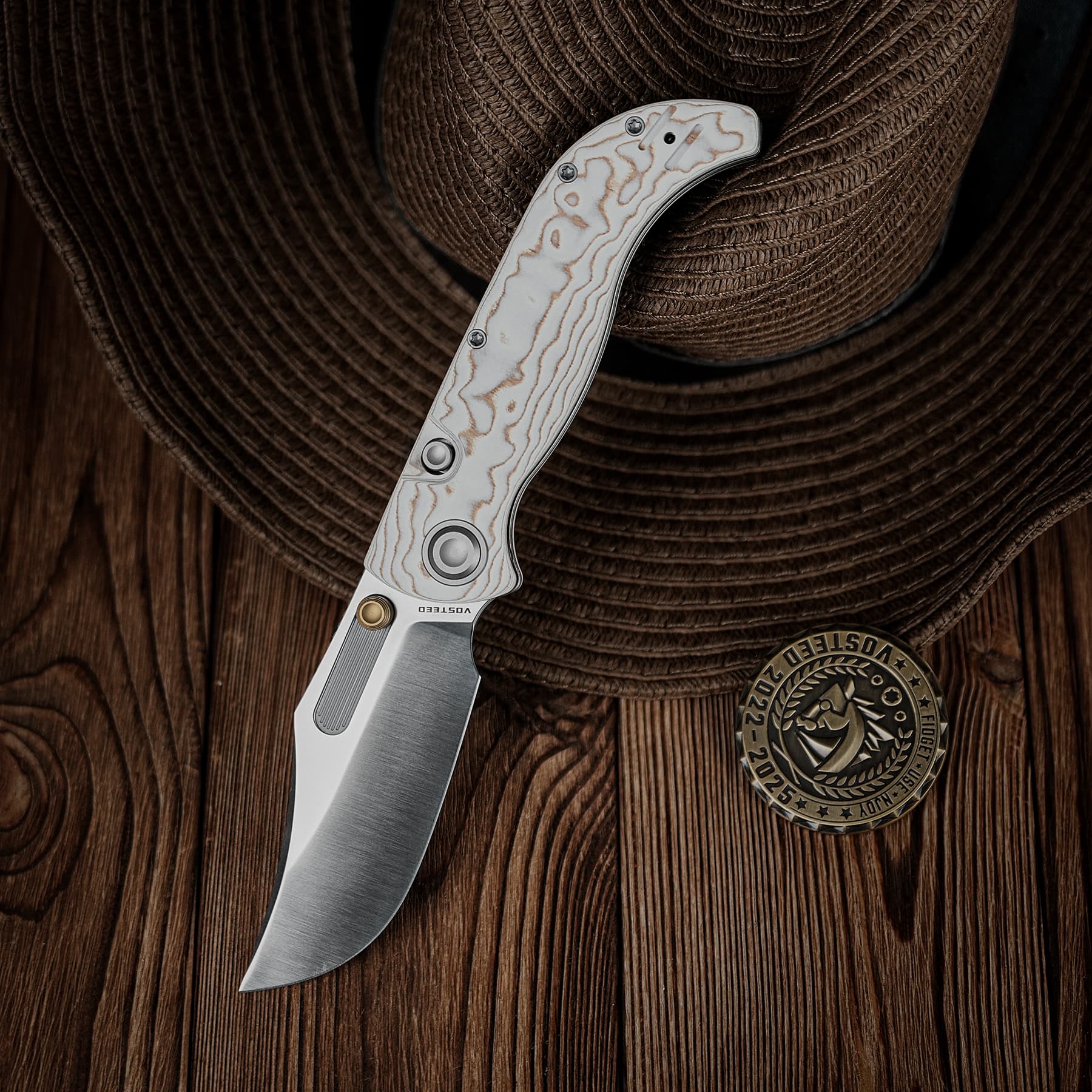 Naga- Top Liner Lock(3.47" S35VN Blade & Bamboo Micarta Handle) - A3906 - Image 16
