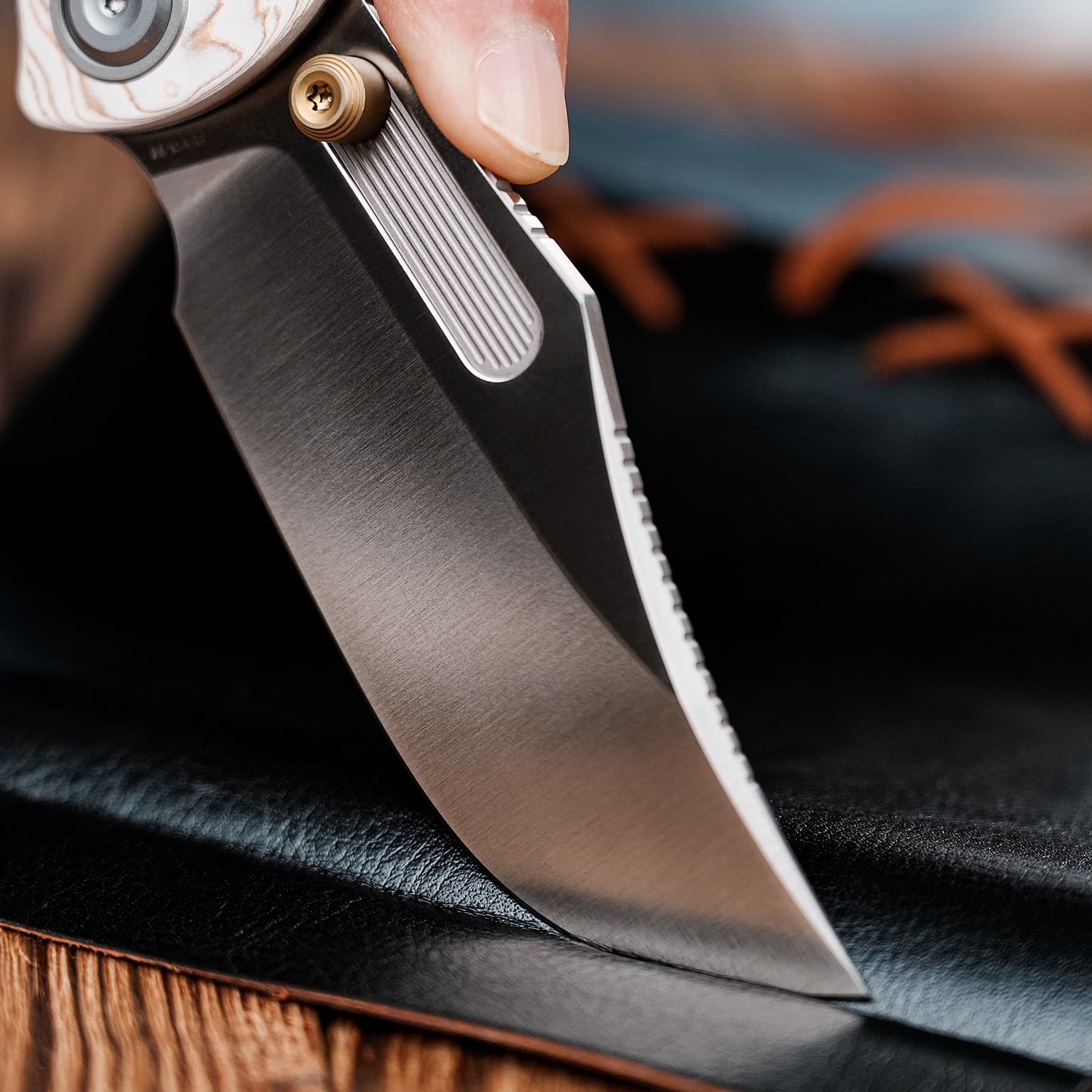 Naga- Top Liner Lock(3.47" S35VN Blade & Bamboo Micarta Handle) - A3906 - Image 21
