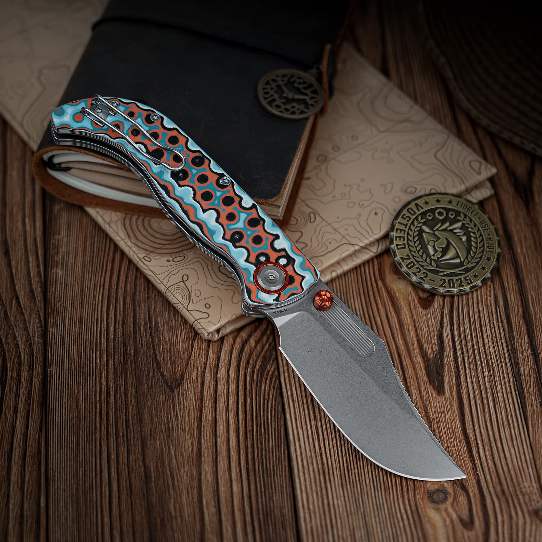 Naga- Top Liner Lock(3.47" S35VN Blade & Bamboo Micarta Handle) - A3907 - Image 16