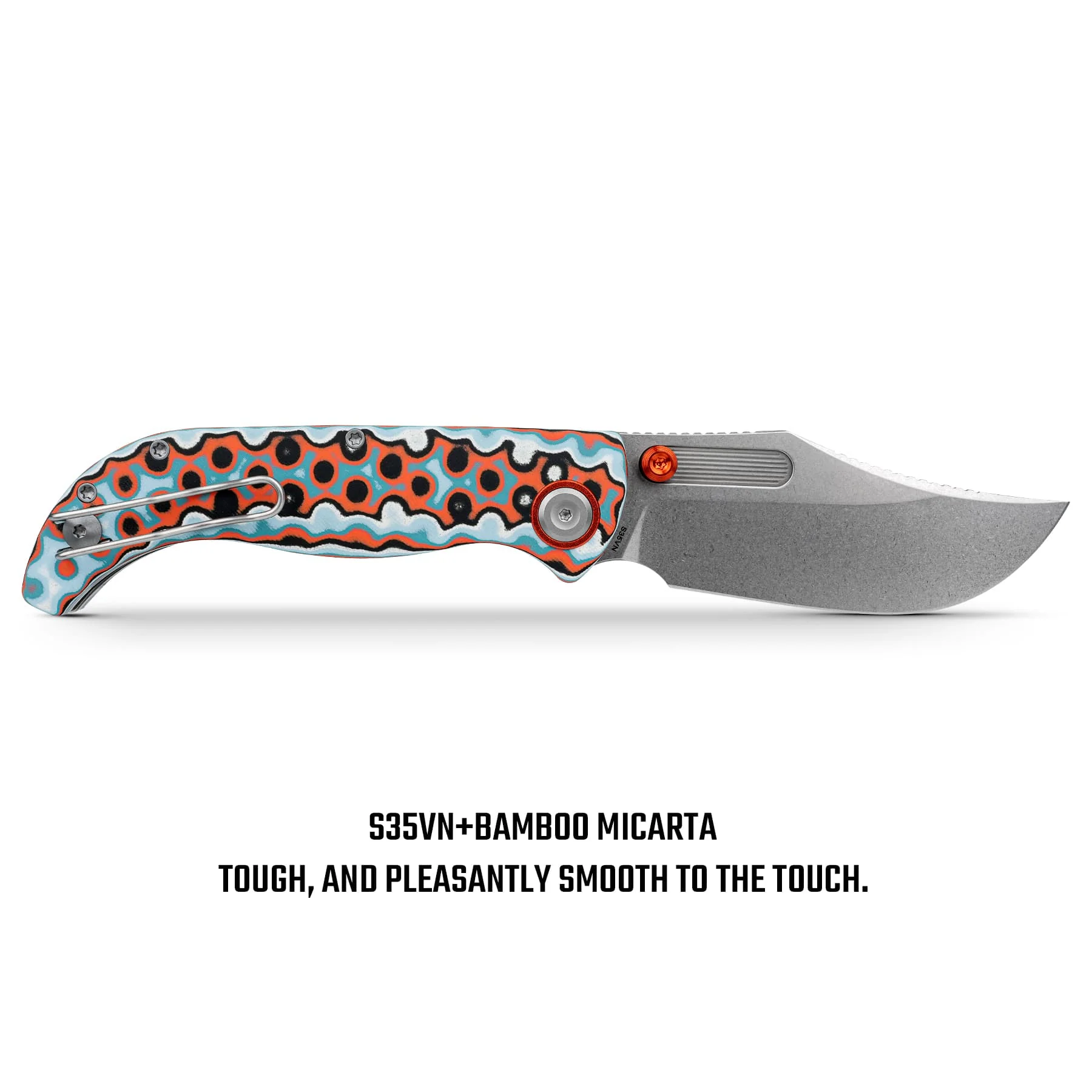 Naga- Top Liner Lock(3.47" S35VN Blade & Bamboo Micarta Handle) - A3907 - Image 3