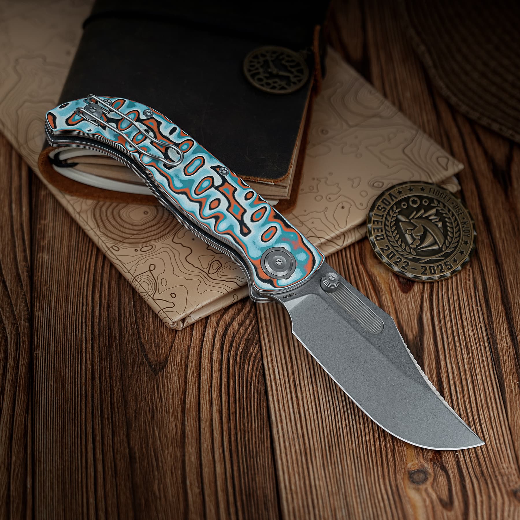 Naga- Top Liner Lock(3.47" S35VN Blade & Bamboo Micarta Handle) - A3908 - Image 15