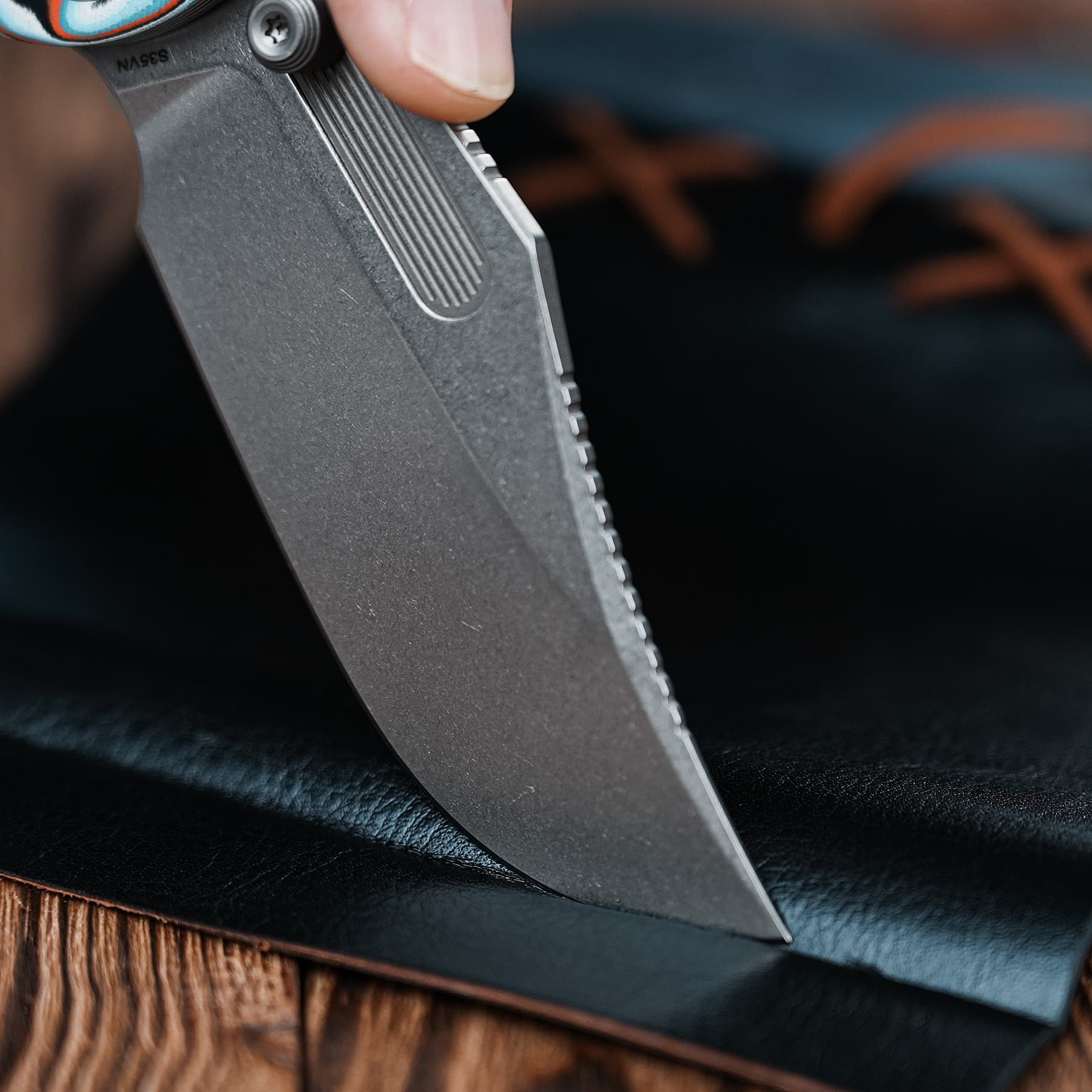 Naga- Top Liner Lock(3.47" S35VN Blade & Bamboo Micarta Handle) - A3908 - Image 23