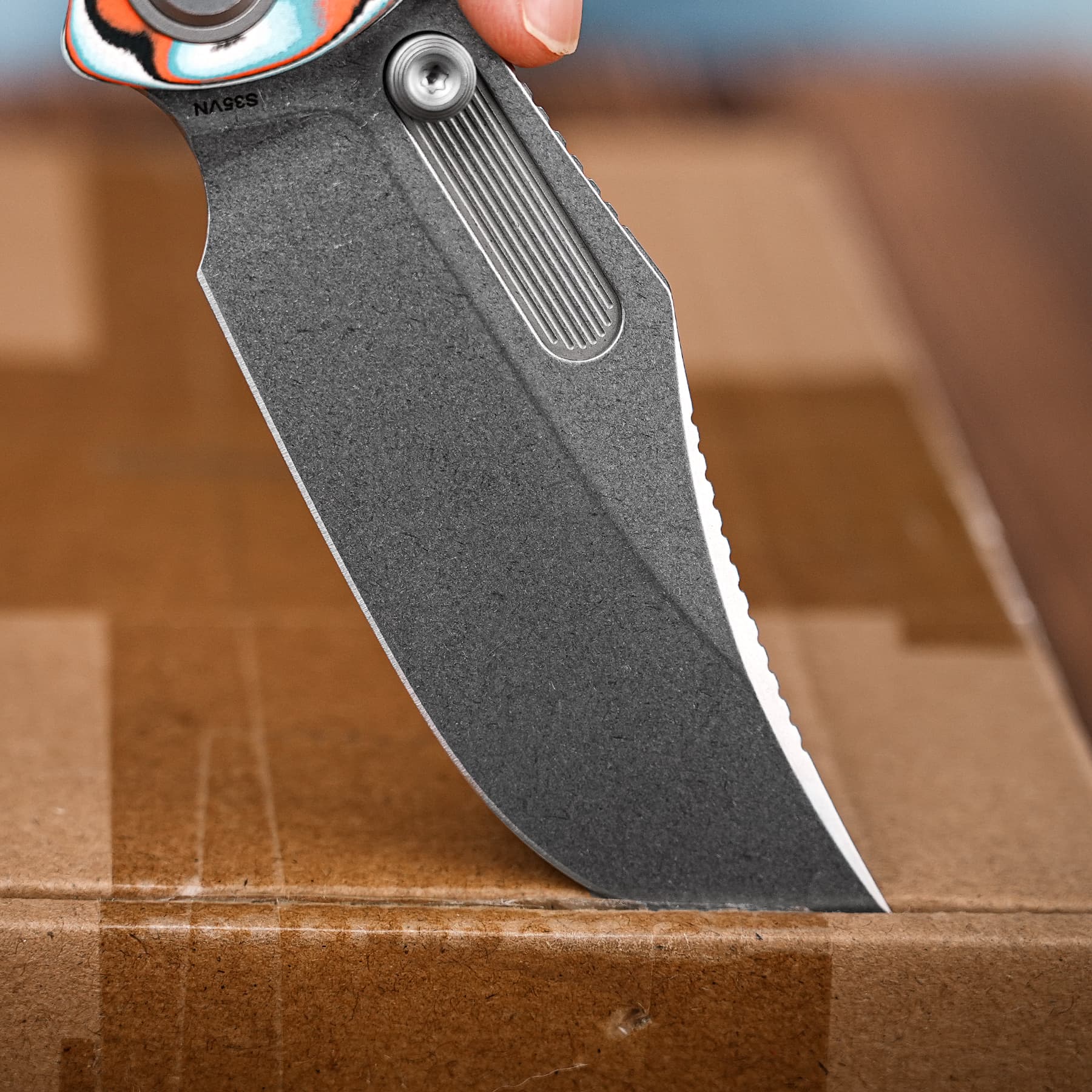 Naga- Top Liner Lock(3.47" S35VN Blade & Bamboo Micarta Handle) - A3908 - Image 25