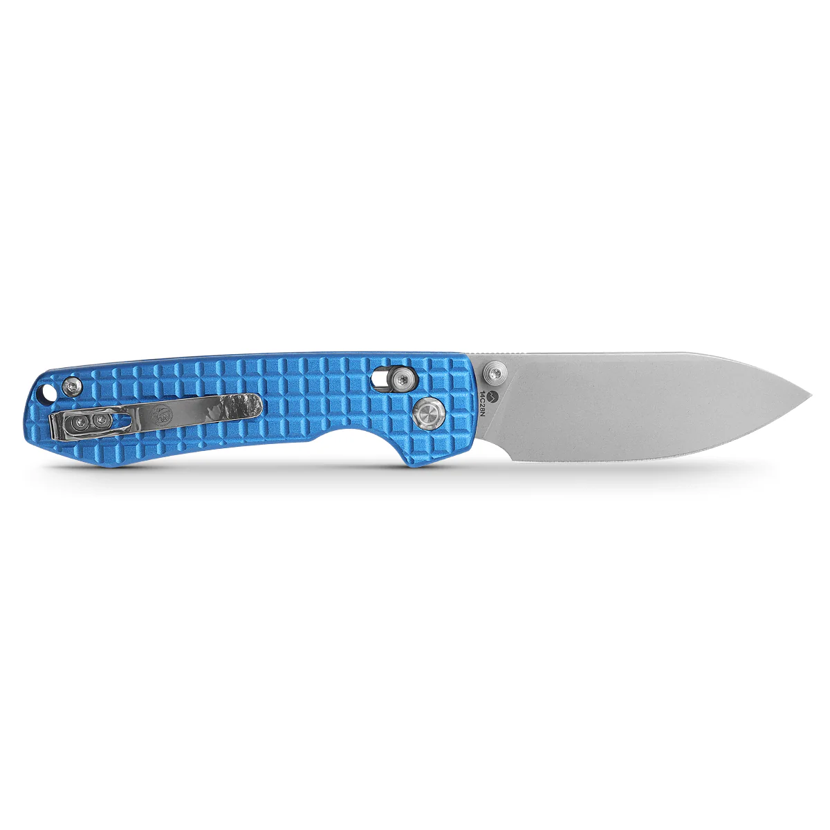 WMK EXCLUSIVE VOSTEED RACCOON CROSSBAR LOCK FOLDING KNIFE BLUE ALUMINUM FRAG HANDLE 14C28N PLAIN EDGE SATIN FINISH RCCWA4 - Image 3