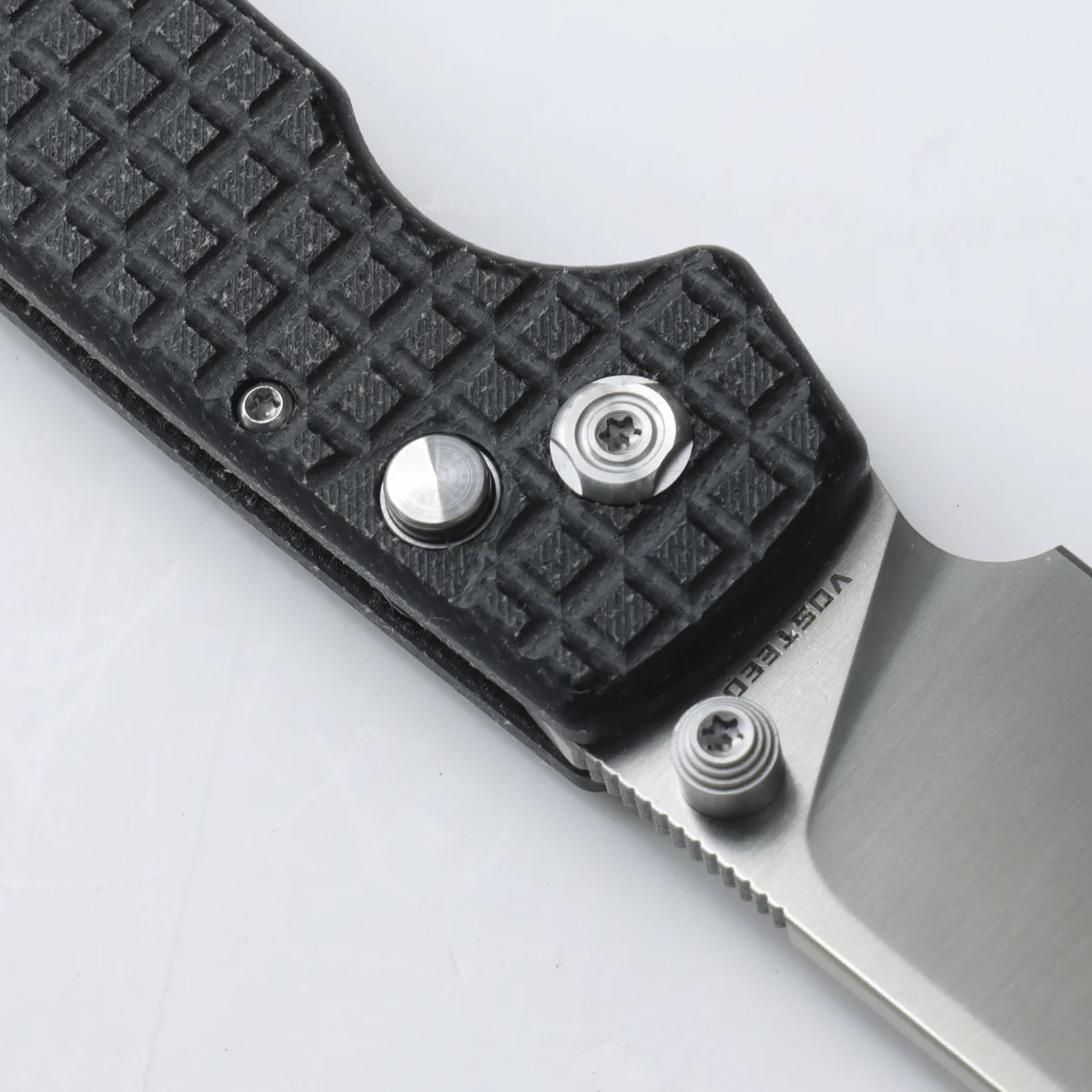 WMK EXCLUSIVE VOSTEED RACCOON BUTTON LOCK FOLDING KNIFE BLACK MICARTA FRAG PATTERN HANDLE 14C28N PLAIN EDGE RC3SVM13 - Image 5